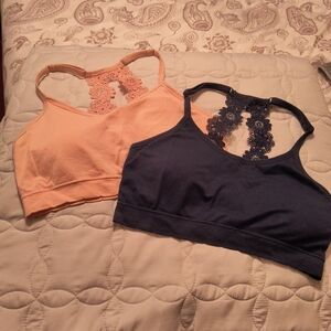 Set of Two Bralettes Size L (Pink and Blue)